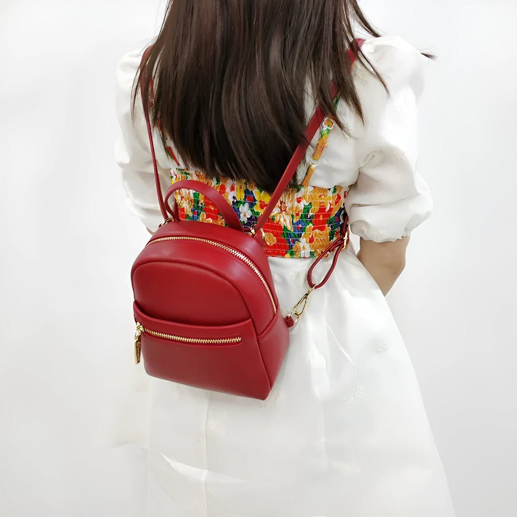 Large capacity mini backpack in street style with multiple compartments and six colour options