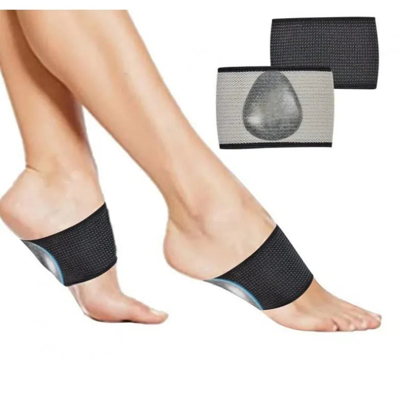Elastic arch support foot bandage with heart-shaped padding for flat foot conditions