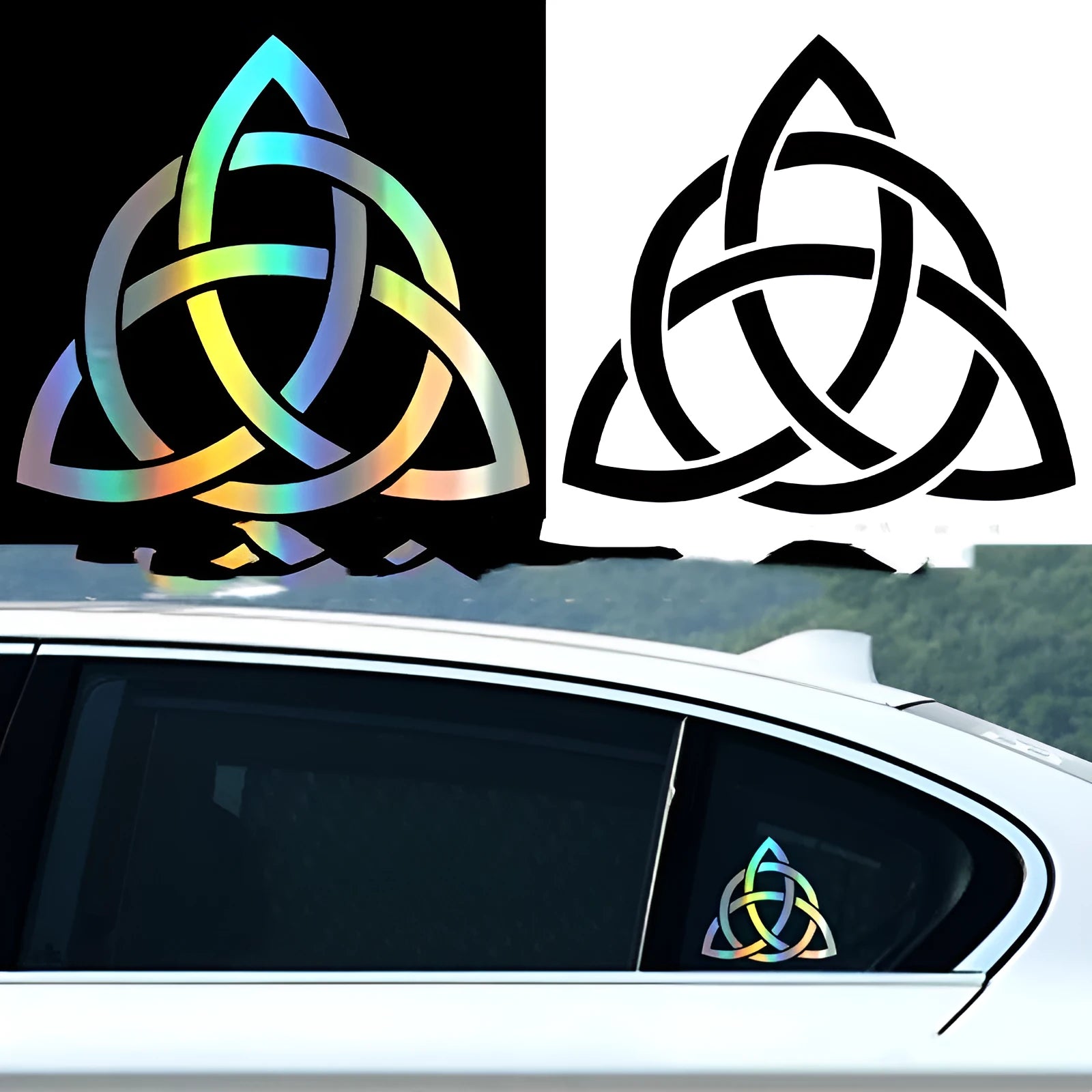 Automobile exterior sticker decal for car body customisation in black, white and laser colour options