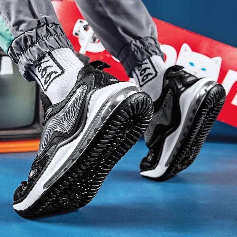 Men's summer casual shoes with air cushion technology and height increasing feature