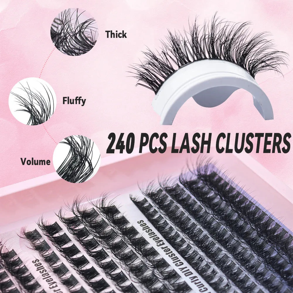 Black large capacity eyelash storage box showing dimensions and false eyelash organisation