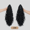Corn curl synthetic wig with a water ripple grip ponytail in high temperature fibre, shown in colour 1B.