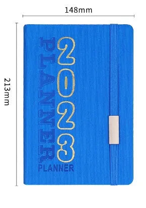 Student almanac diary with wireless binding and imitation leather cover in various style options
