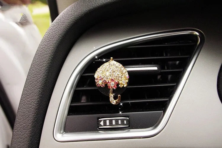 Cartoon car air vent fragrance clip with alloy material and decorative designs