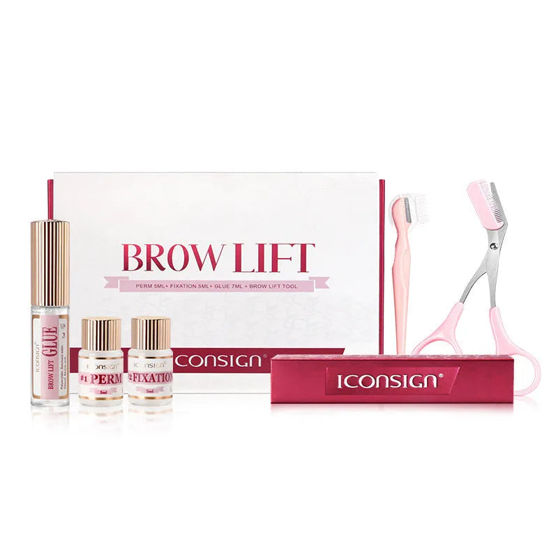 Pink eyebrow scalding suit keratosis remover and eyebrow perm set for eyebrow quick ironing treatment