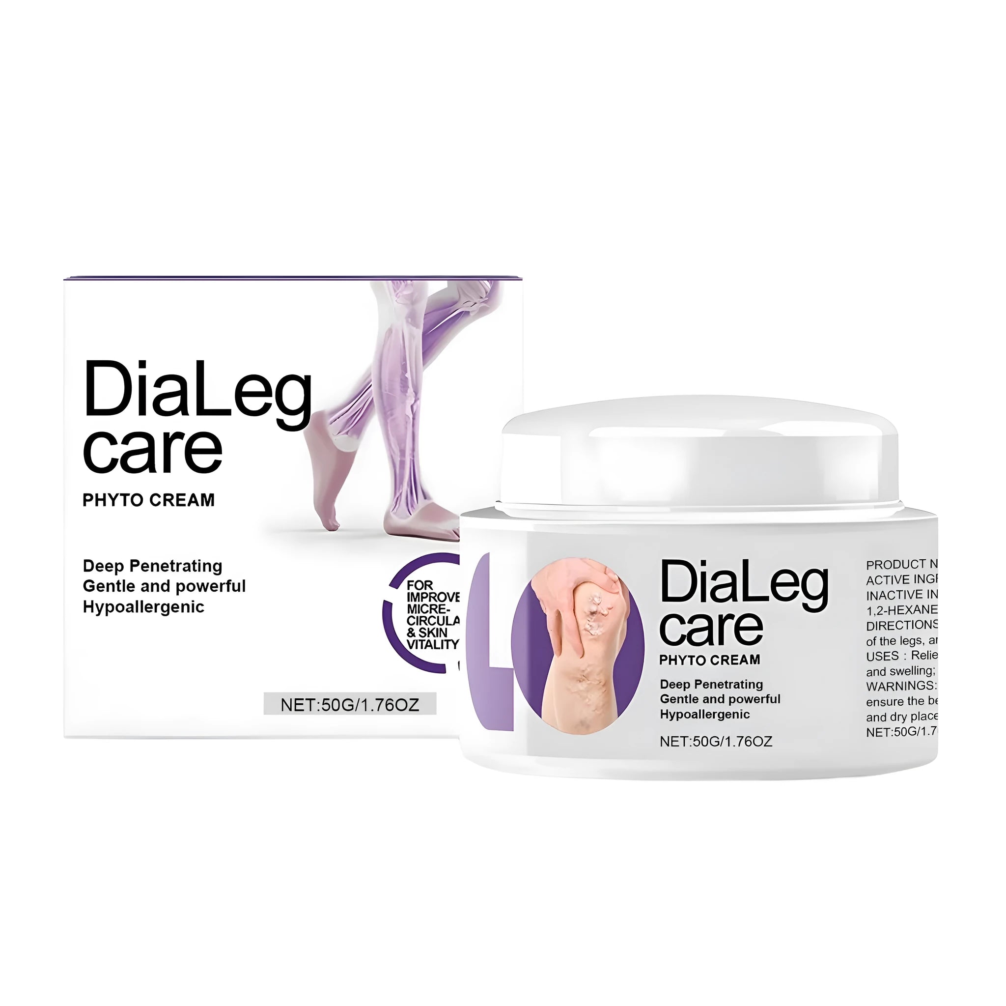 50g jar of varicose vein care cream with mint and shea butter for legs and feet