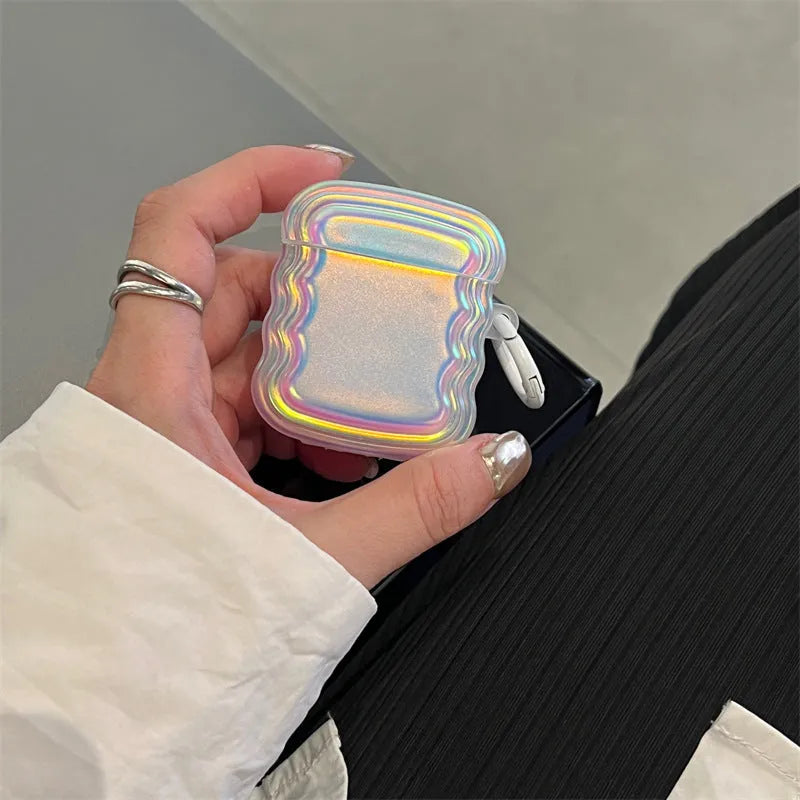Holographic magic laser ring silicone protective case for Apple AirPods Pro 2 and other models