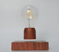 Magnetic levitation floating bulb lamp with imitation wood base and international plug options
