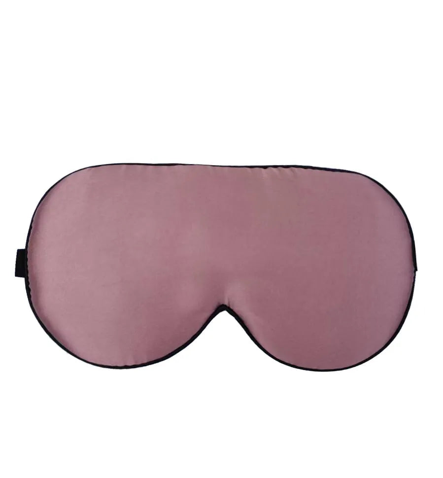 Double-sided mulberry silk eye mask with embroidered design in multiple colour options