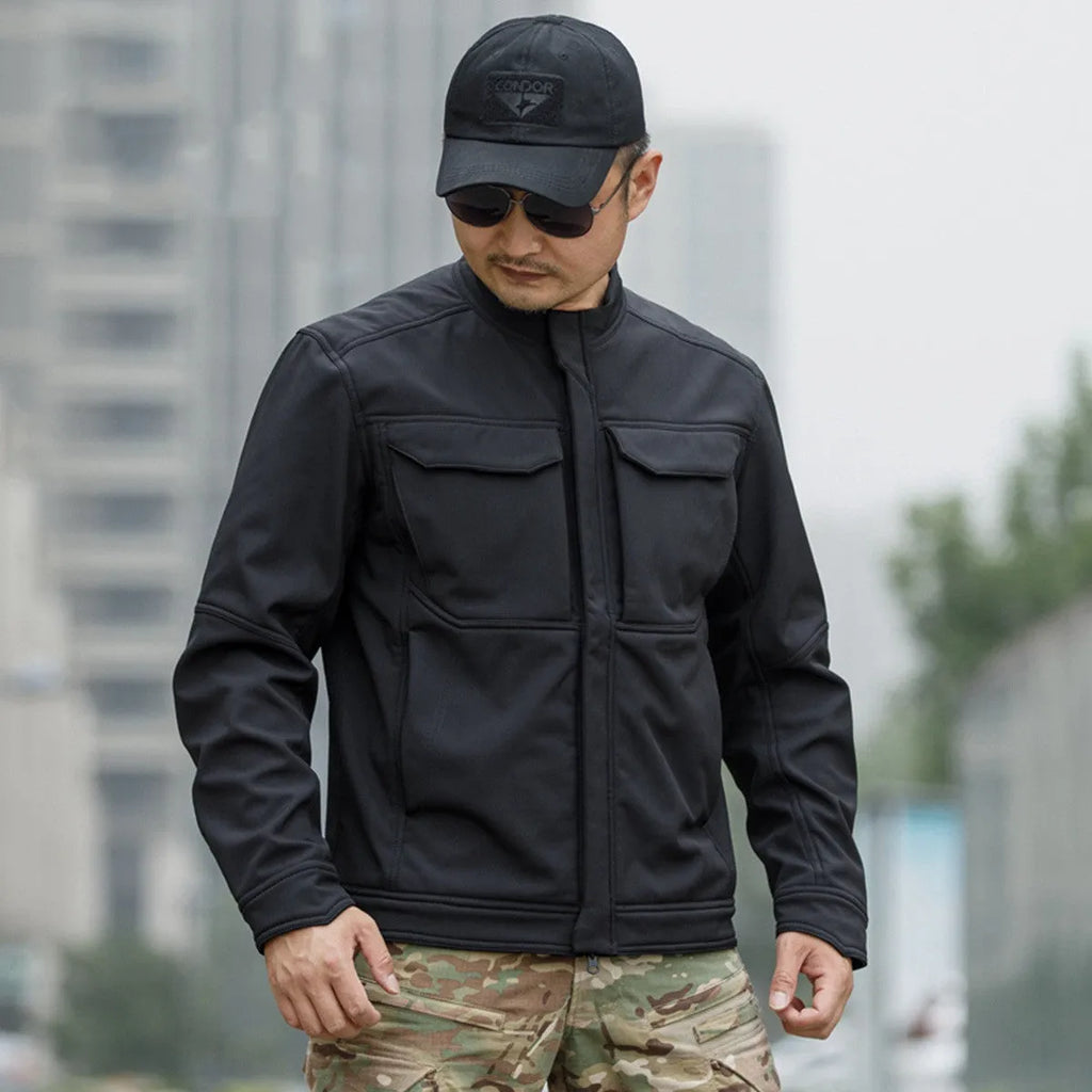 Bone Frog Peak Breaker soft shell jacket in black for mountaineering and camping
