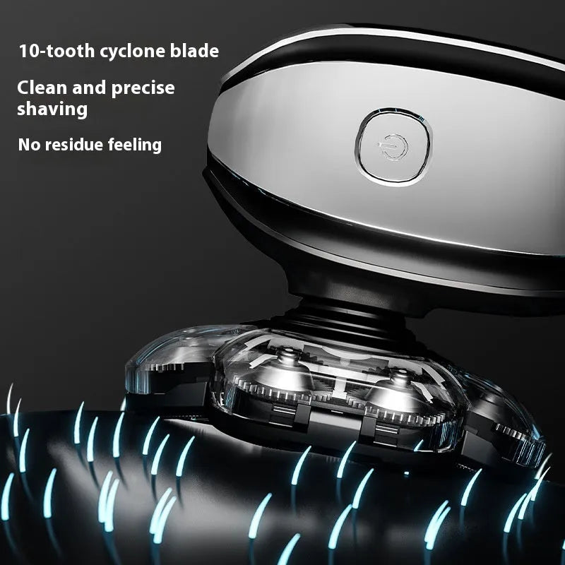 Black rechargeable 6-in-1 haircut suit with hair clipper, shaver, nose trimmer, and accessories