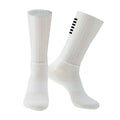 Athletic sports socks for cycling and running in six colour options including orange, black, and purple.