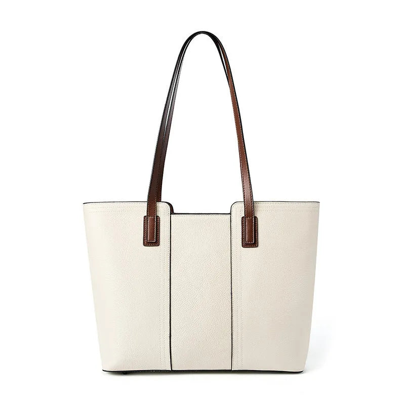 Women's genuine leather crossbody bag with horizontal square design and single shoulder strap