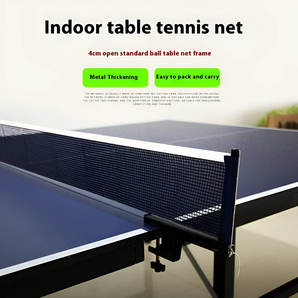 Table tennis post with universal large clip for indoor open grid tables