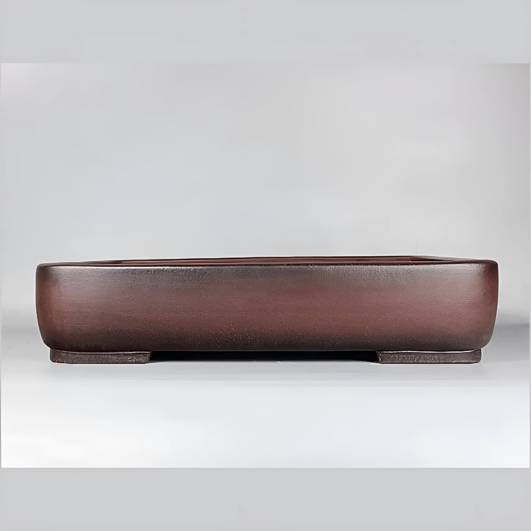 Handmade rectangular purple clay flower pot with antique finish for indoor plants