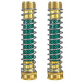 Garden hose spring connector with brass threaded joints and spiral spring mechanism