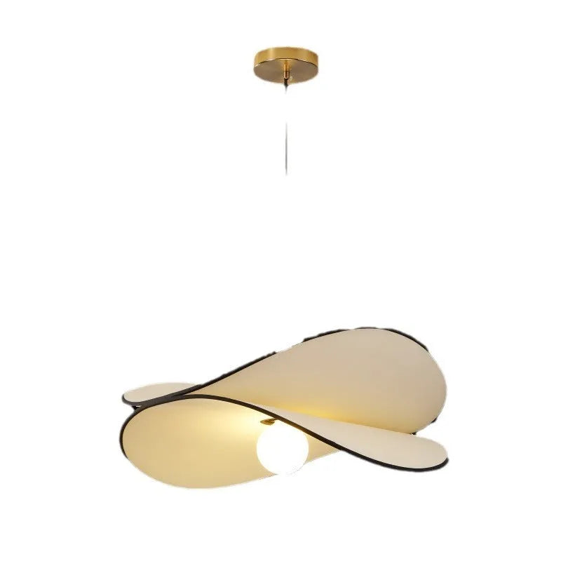 French style artistic fabric chandelier pendant light with a textured shade in a modern bedroom setting.