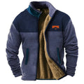 Men's green polyester padded coat with regular fit and fleece lining on a hanger.