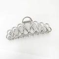 Gold or silver electroplated large minimalist updo hair clip with tassel detail for thick hair