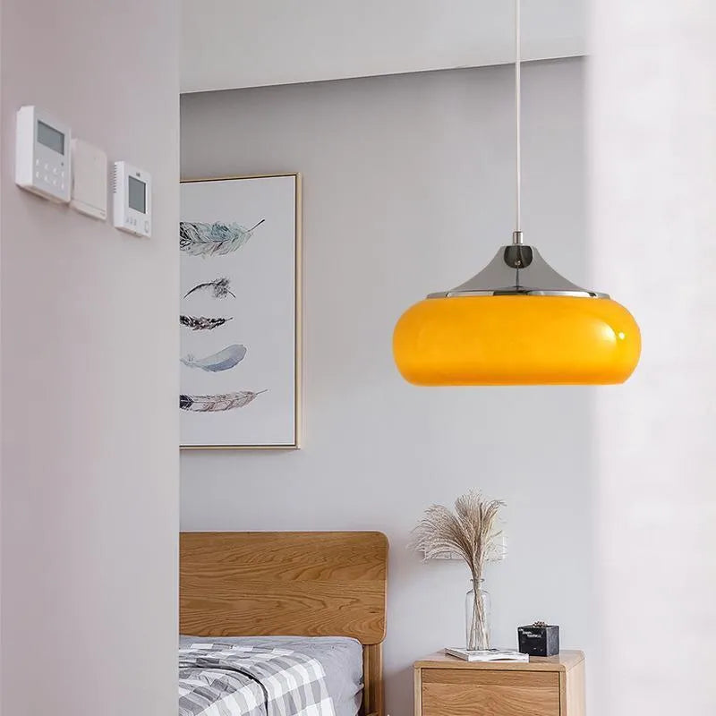 Bauhaus three headed egg tart pendant light in milk white glass for retro ceiling lighting