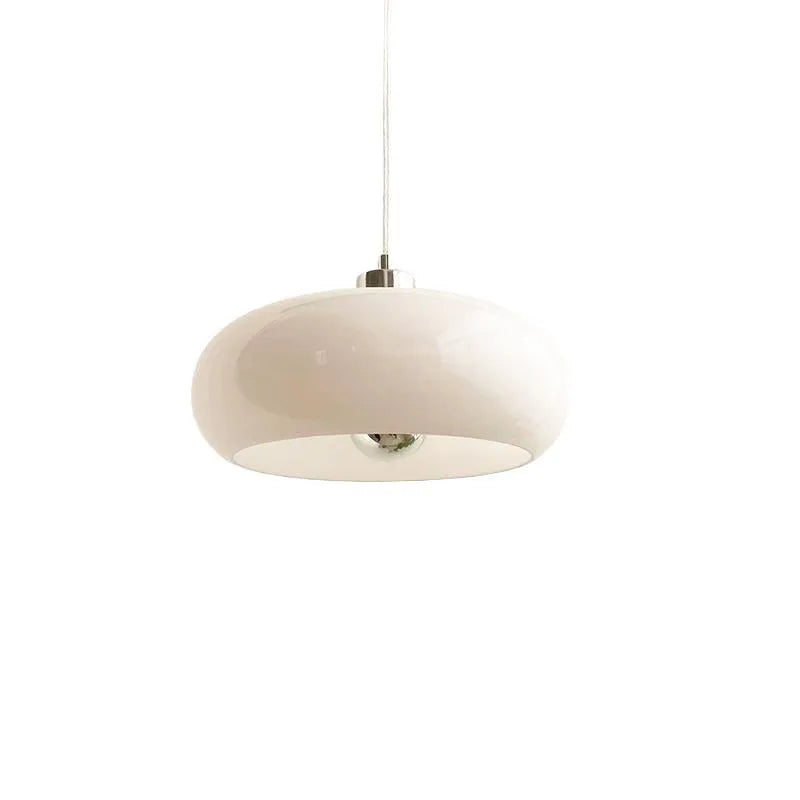 Bauhaus three headed egg tart pendant light in milk white glass for retro ceiling lighting