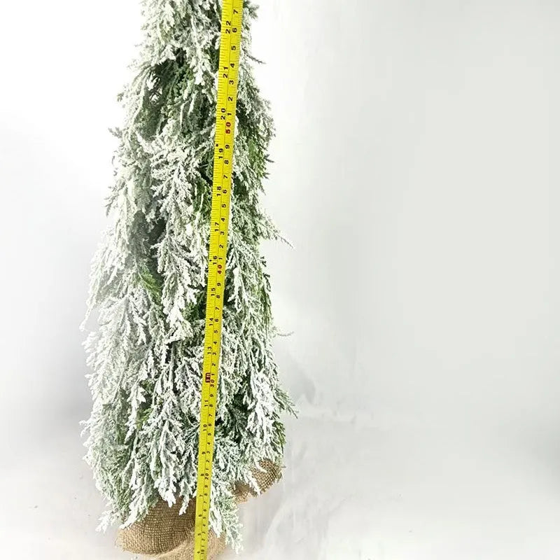 24 inch artificial Christmas tree sprayer with lights on desktop