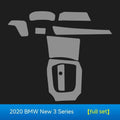 Transparent TPU protective film kit for BMW 3 Series centre console and dashboard.