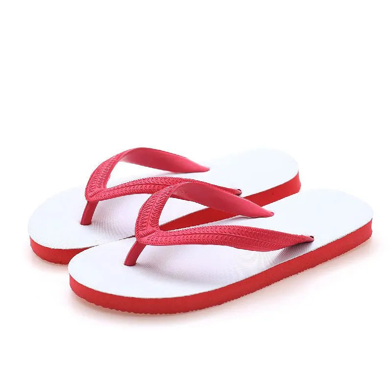 Colour options for rubber beach flip-flops with fish label, featuring non-slip deodorant soles.