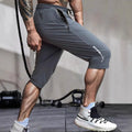 Men's ice silk cropped sports casual pants in straight-leg design with quick-drying fabric