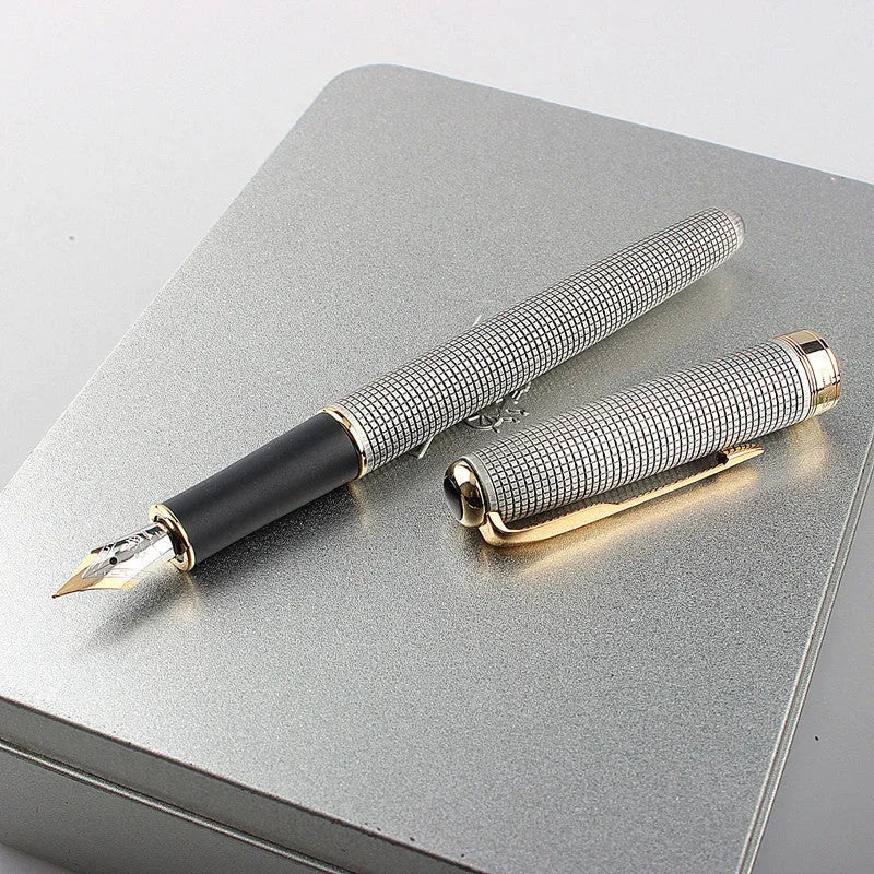 Stainless steel ballpoint pen with 0.5mm tip in various finishes