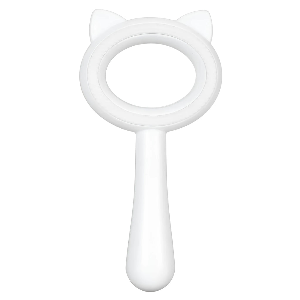 Double-sided blue pet grooming brush with comfortable handle for cats and dogs