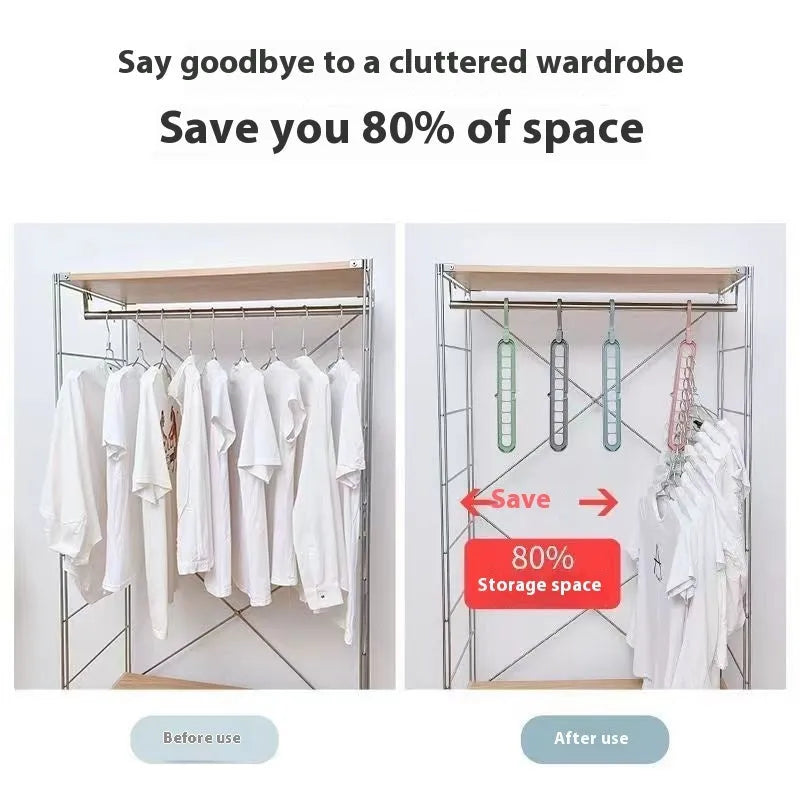 Plastic nine-hole folding pant hanger in modern simplicity style