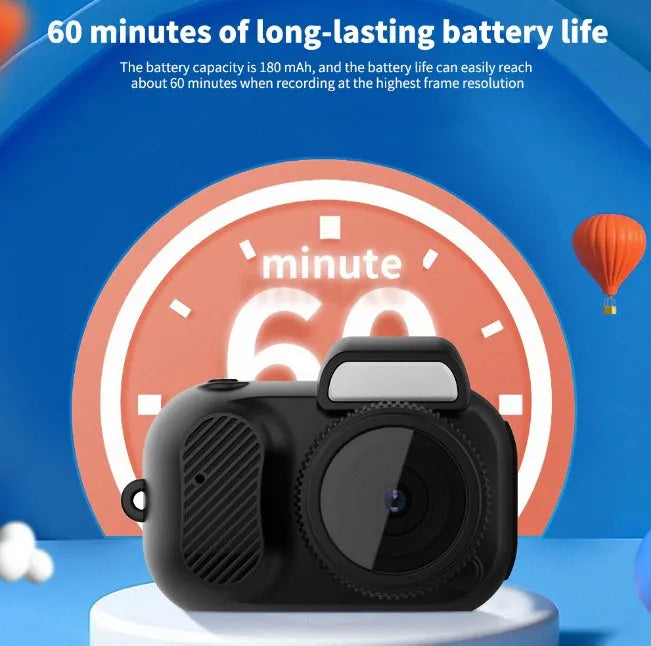 Black Y3000 HD outdoor sports camera with small screen, compact size for student travel and video recording.