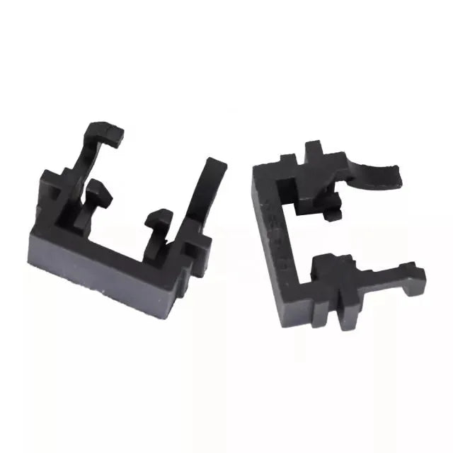 Black plastic LED headlight conversion holder for Ford vehicles with H1 halogen upgrade compatibility