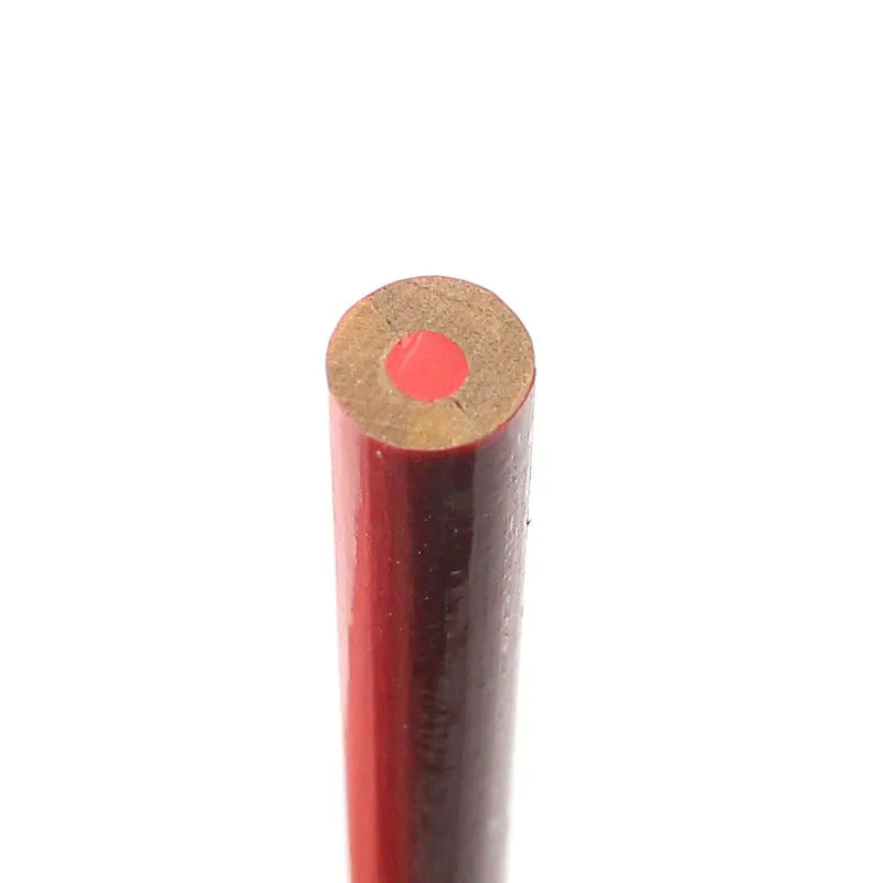 Pack of 10 red and blue two-colour wooden carpenter pencils for marking.