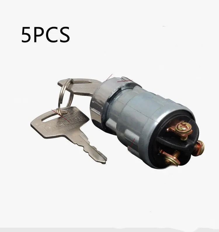 Copper ignition switch and key for truck, forklift, and agricultural vehicle use.