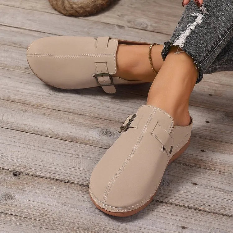 Women's lightweight casual wedge slippers with cloth upper and rubber sole in black colour