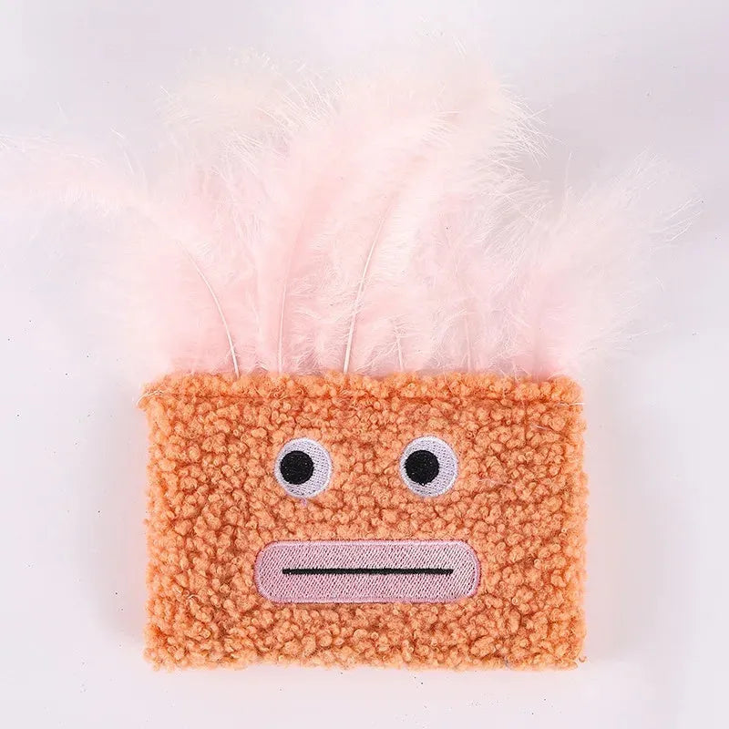 Big mouth explosion head shaped catnip plush toy in four colour options for cats