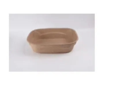 Brown disposable waterproof cat litter box shown in a small size, suitable for travel with pets.