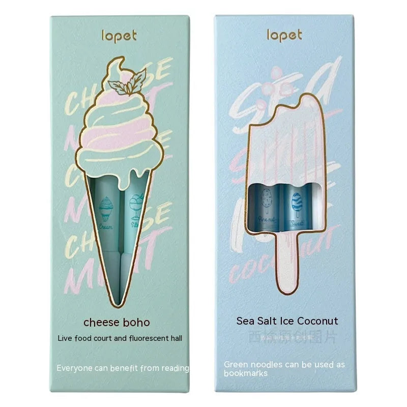 Ice cream sponge press neutral pen with double-headed fluorescent tip for calligraphy practice