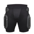 Black cycling hip protection pants with integrated padding for mountain and road biking safety