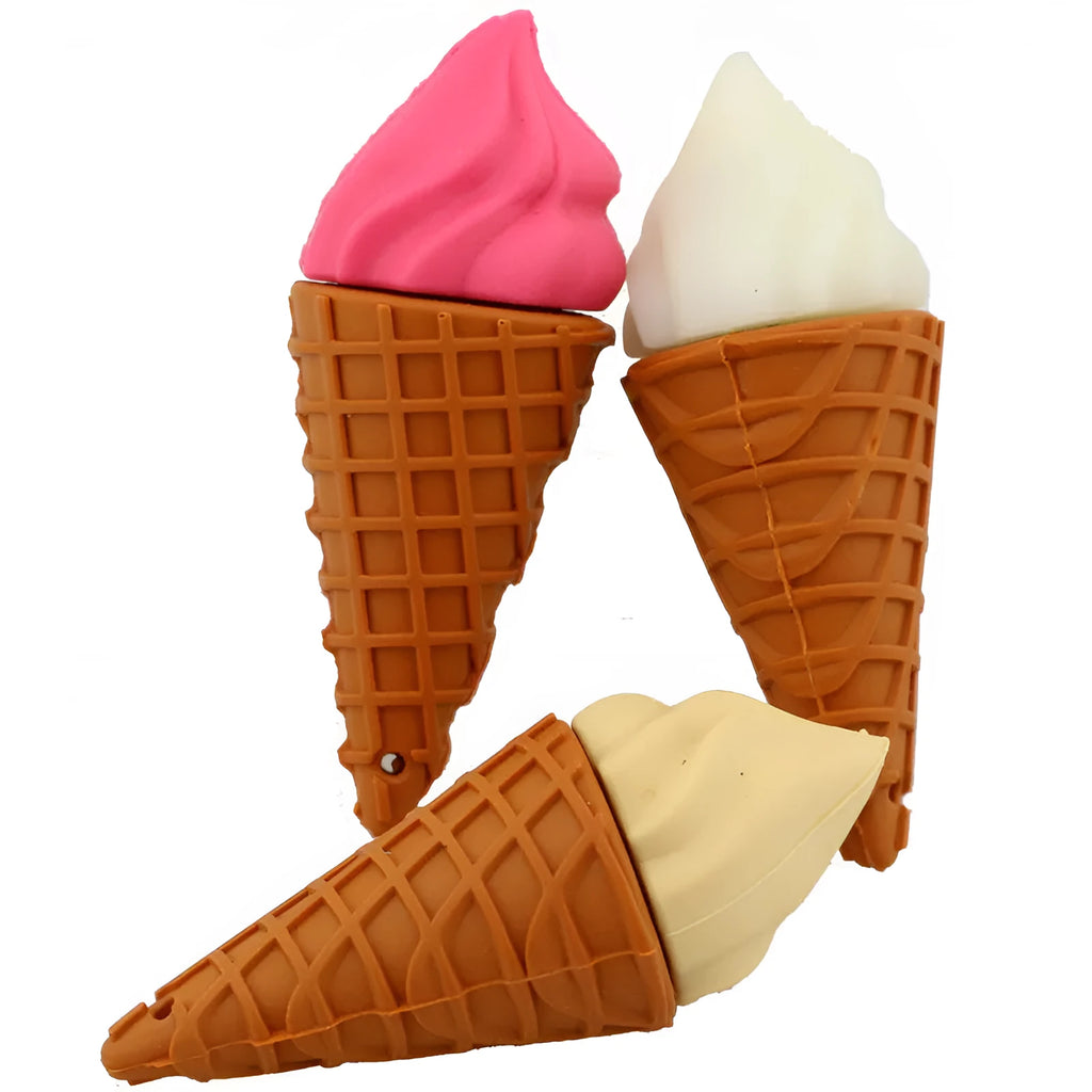 Mini ice cream shaped USB flash drive in pink plastic with USB connector