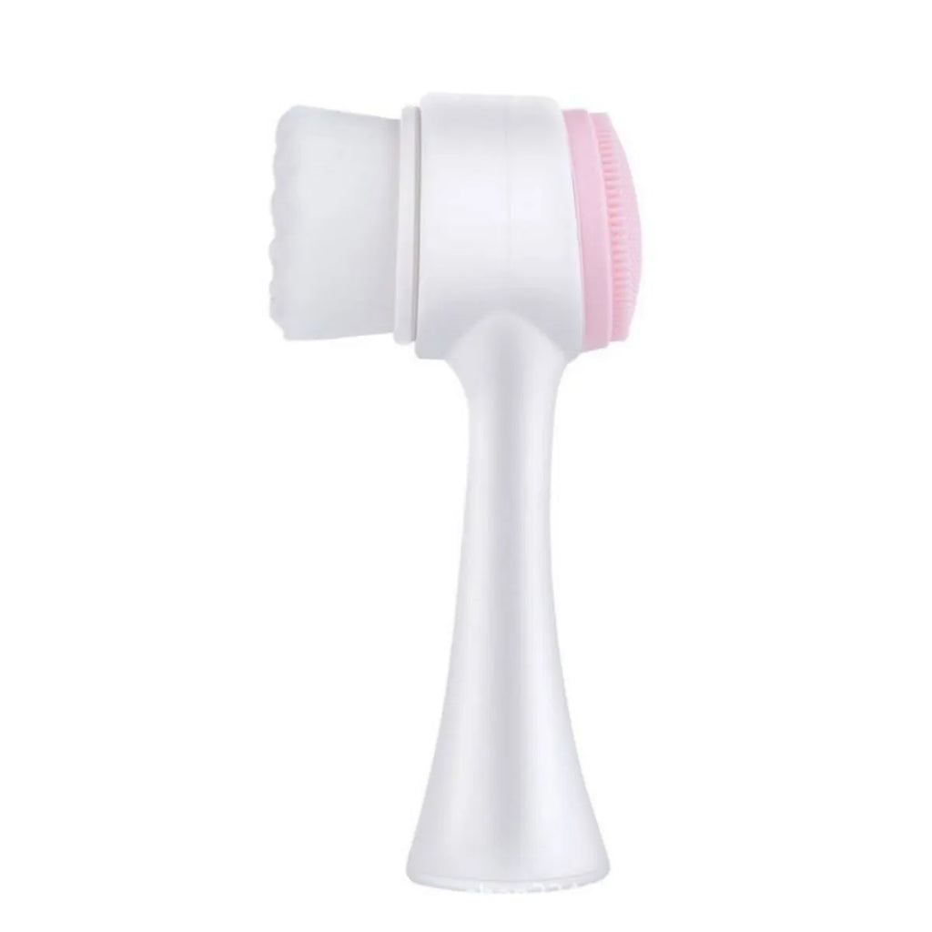 Blue nylon pet grooming brush with gentle bristles for dog and cat coat massage