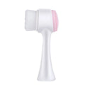 Blue nylon pet grooming brush with gentle bristles for dog and cat coat massage