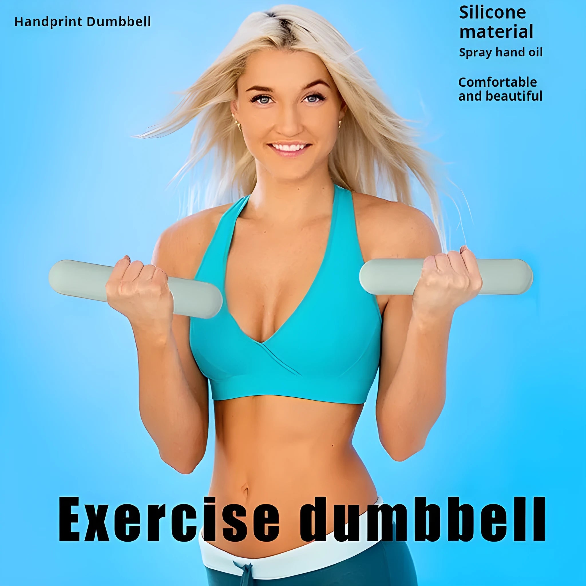 Silicone edged hand-drawn dumbbell stick in various colours with cast iron construction for fitness training