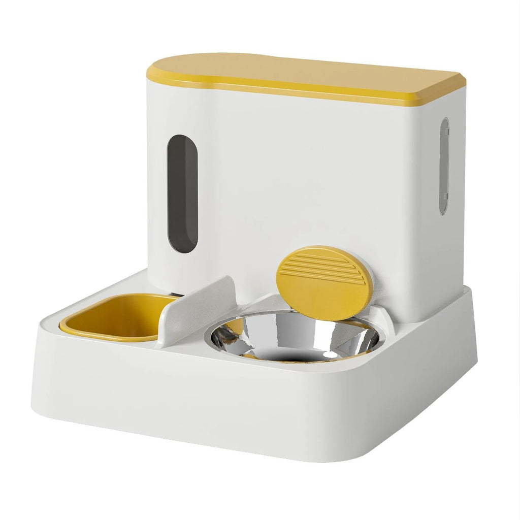 Automatic cat feeder water dispenser with integrated double bowl in choice of colours