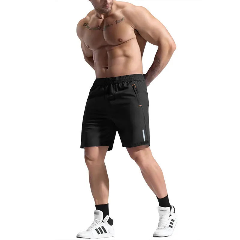 Men's elastic waist sports shorts in bamboo blend fabric shown in multiple colour options