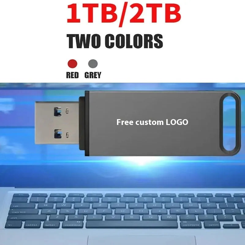 Metal USB flash drive in black, red or silver with custom graphics and high capacity storage