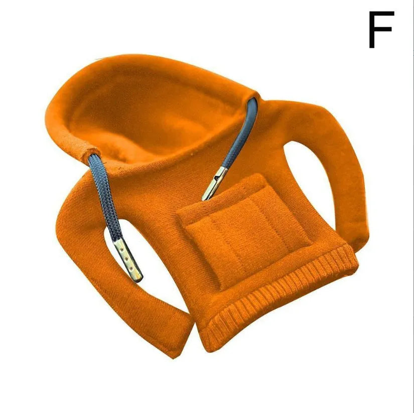 Cloth gear shift knob hoodie cover measuring 13cm by 8cm for car interior protection.
