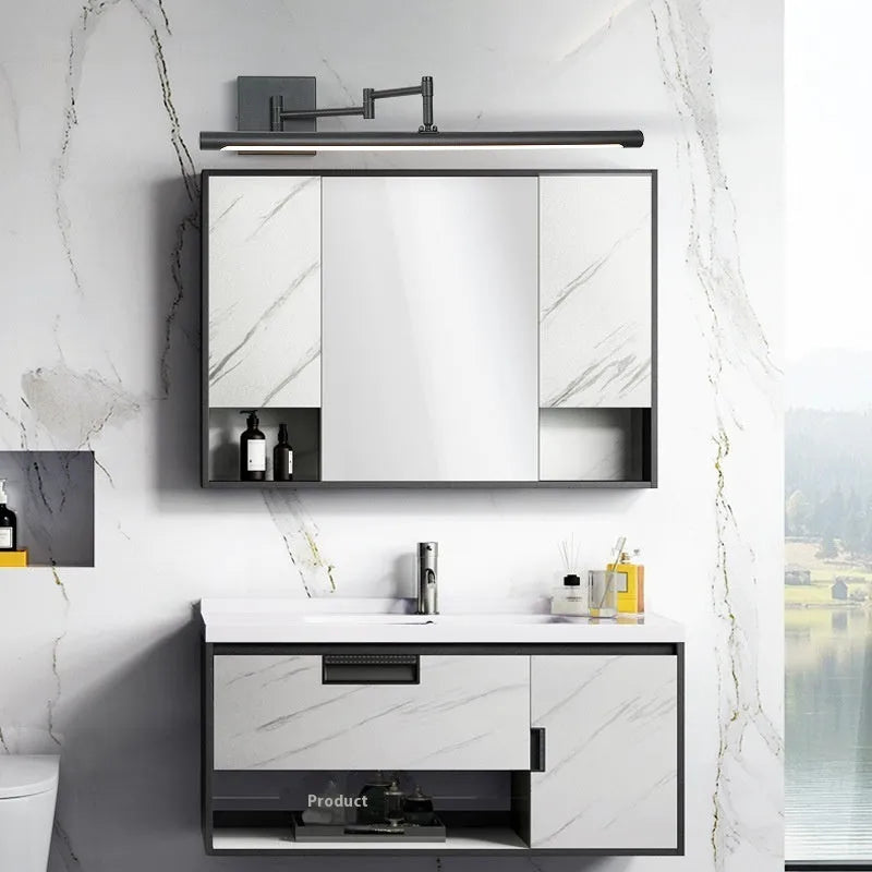 LED light bathroom mirror cabinet with touch control in modern simple design